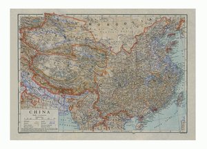 Carte de la Chine, c1910 - HW Cribb