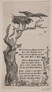 Encadrement avec nid de cigognes dans un chêne - H. C. Henneberg