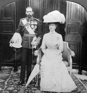Le roi George V 1865-1935 et la reine Mary 1867-1953, début du 20ème siècle - H. D. Girdwood