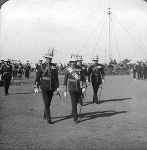 Le roi George V 1865-1936 avec le brigadier général Sir R Grimston, Delhi, Inde, 1912