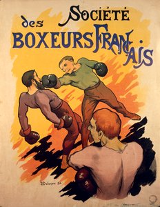 Société des Boxeurs Français, illustration publicitaire des boxeurs français par Delaspre - H. Delaspre