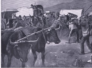 Un attelage précipité, illustration de Après Pretoria : La Guerre de guérilla - H. Dixon