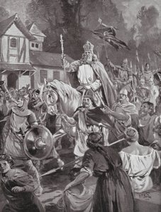 Charlemagne retournant à Bruxelles, son siège de campagne - H. M. (after) Burton