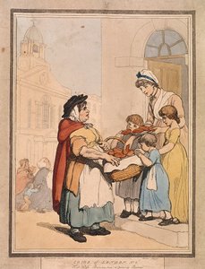 Hot cross Bunns two a penny Bunns, planche VIII des Cries of London, 1799 - H Merke
