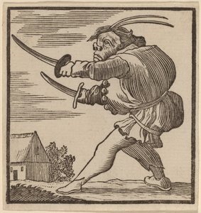 Bossu Brandissant Deux Épées - H. Numan after Jacques Callot