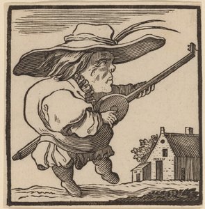 Bossu jouant du luth - H. Numan after Jacques Callot