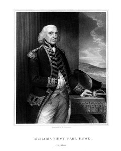 Richard Howe, 1er comte Howe, amiral britannique, 1832 - H. Robinson