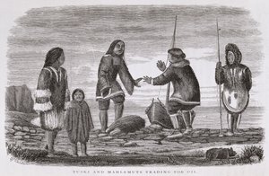 Tuski et Mahlemuts échangeant de l