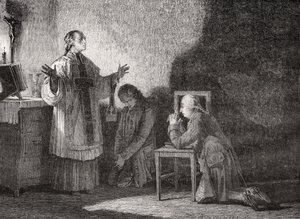 Louis XVI (1754-93) en prière avant son exécution