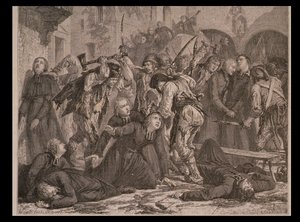 Le Massacre des prêtres en septembre 1792, gravé par Charles Maurand