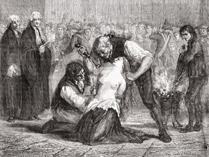 La torture de Madame de la Motte, gravée par Meyer-Heine, de 