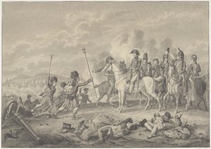 Le duc de Wellington reçoit deux étendards avec des aigles capturés aux Français pendant la bataille de Waterloo, 1815 - Haatje Pieters Oosterhuis