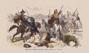 Robinson Crusoé attaqué et volé par des Tartares - after Hablot Knight Browne