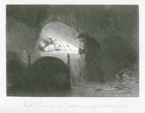 Rues de Londres : Nathaniel Crosier, Esq, passe une nuit très agitée (gravure) - Hablot Knight (1815 92) Browne