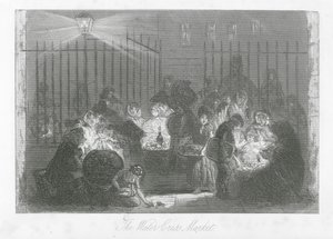 Rues de Londres : Le Marché de Cresson (gravure) - Hablot Knight (1815 92) Browne