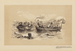 Course de bateaux Oxford et Cambridge, n° 2, Sur la rivière - Hablot Knight (1815 92) Browne