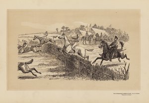 La course de steeple de Tumbletown, No 2, Le départ (gravure) - Hablot Knight (1815 92) Browne
