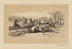 La course de steeple de Tumbletown, n° 5, Une bousculade (gravure) - Hablot Knight (1815 92) Browne