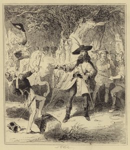 Courtenay tirant sur le lieutenant Bennett - Hablot Knight Browne