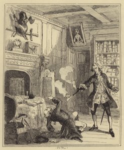 Lord Ferrers tirant sur son intendant - Hablot Knight Browne