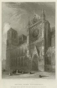 Cathédrale Notre-Dame, façade sud, montrant la rosace du transept - Hablot Knight Browne