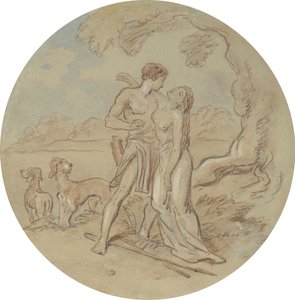 Un des dix-huit dessins pour une série de planches illustrant Vénus et Adonis