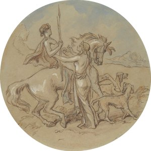 Un des dix-huit dessins pour une série de planches illustrant Vénus et Adonis