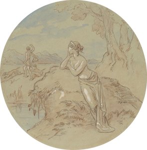 Un des dix-huit dessins pour une série de plaques illustrant Vénus et Adonis