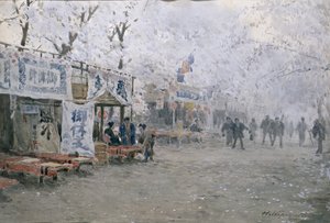 Festival des cerisiers en fleurs, c.1903 - Hachir Nakagawa