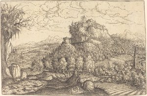 Paysage avec un château au centre - Hanns Lautensack
