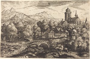 Paysage montagneux avec un village - Hanns Lautensack