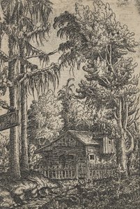 Une cabane et deux pins - Hanns Sebald Lautensack