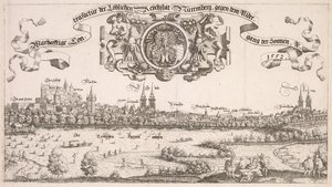 Vue panoramique de Nuremberg : partie centrale, 1552 - Hanns Sebald Lautensack