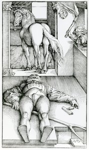 Palefrenier endormi et sorcière - Hans (after) Baldung Grien