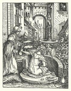 Bethsabée au bain (gravure) - Hans (after) Burgkmair