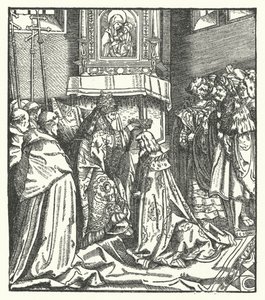 Le pape Nicolas V couronnant Frédéric III empereur romain germanique à Rome