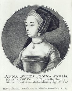 Anne Boleyn, gravée par Wenceslaus Hollar - Hans (after) Holbein the Younger