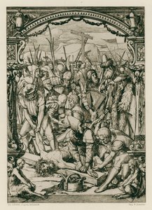 Jésus-Christ, cloué sur la croix (gravure) - Hans (after) Holbein the Younger