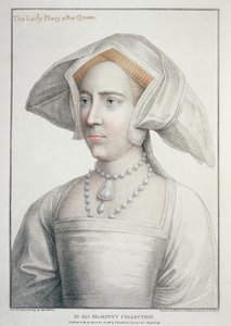 Portrait de Lady Mary après la reine (1516-58) gravé par Francesco Bartolozzi (1727-1815) 1796 - Hans (after) Holbein the Younger