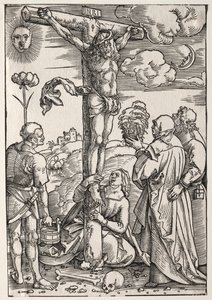 Christ en croix avec Marie, Saint Jean, Marie-Madeleine et Saint Étienne