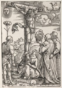 Christ en croix avec Marie, Saint Jean, Marie Madeleine et Saint Étienne, 1505