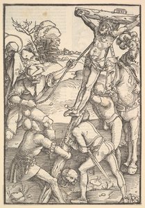 La Levée de la Croix, verso: La Levée de la Croix, du Speculum Passionis Domini - Hans Baldung