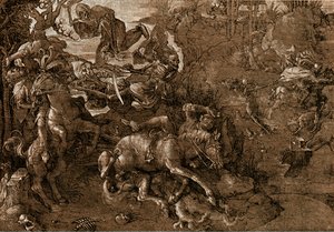 Bataille des chevaliers avec la mort - Hans Baldung Grien