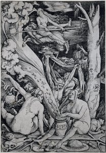 Sorcières jetant des sorts pendant un sabbat - Hans Baldung Grien