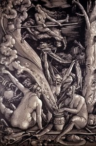 Le Sabbat des Sorcières, gravure de Hans Baldung Grien, peintre, graveur et dessinateur allemand (1484-1545) - Hans Baldung Grien