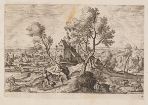 Planche 14, tirée de Paysages avec scènes de l