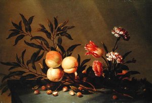 Nature morte de pêches et de fleurs, 1641 - Hans Bollongier