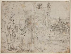 Le Christ tenté par le diable dans le désert - Hans Brosamer