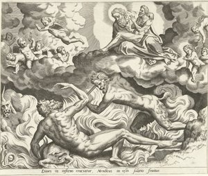 Lazare au paradis et le riche en enfer (Histoire de Lazare et du riche) - Hans Collaert (I) (possibly)