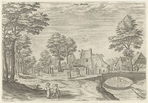 Vue sur la route vers la porte de la ville de Bruxelles Overmolen - Hans Collaert (I)